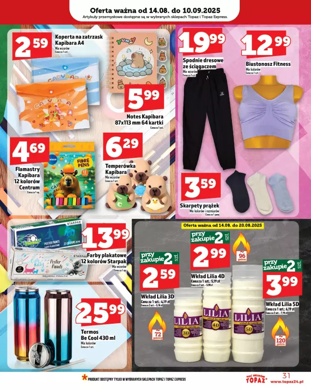 TOPAZ - gazetka promocyjna Gazetka od czwartku 14.08 do środy 20.08 - strona 31