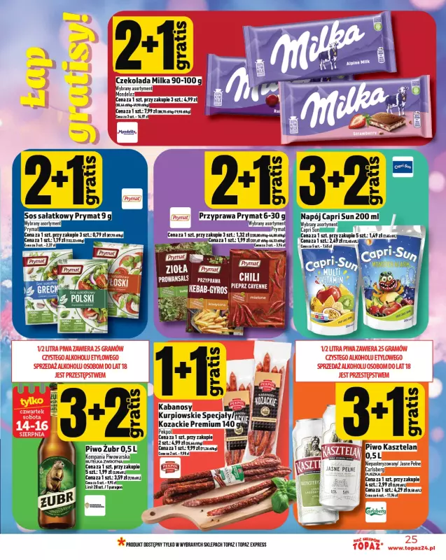TOPAZ - gazetka promocyjna Gazetka od czwartku 14.08 do środy 20.08 - strona 25