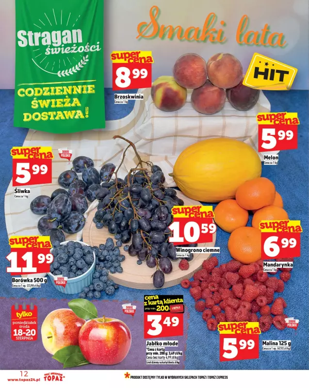 TOPAZ - gazetka promocyjna Gazetka od czwartku 14.08 do środy 20.08 - strona 12