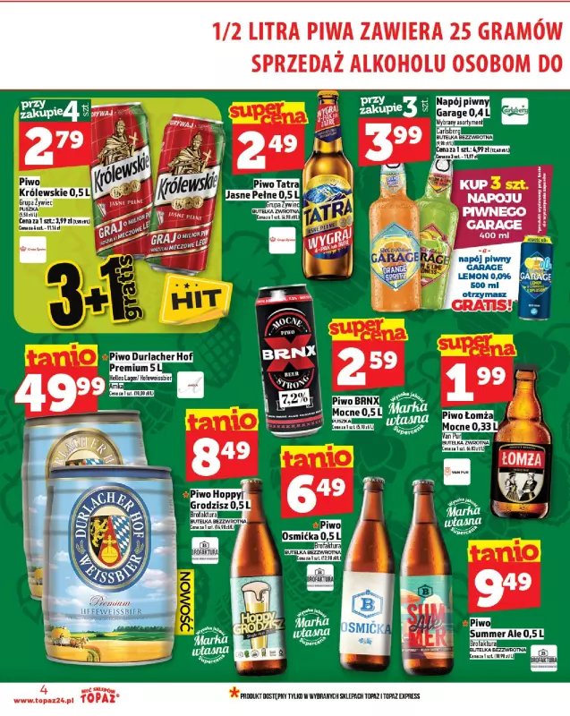 TOPAZ - gazetka promocyjna Gazetka od czwartku 07.08 do środy 13.08 - strona 4