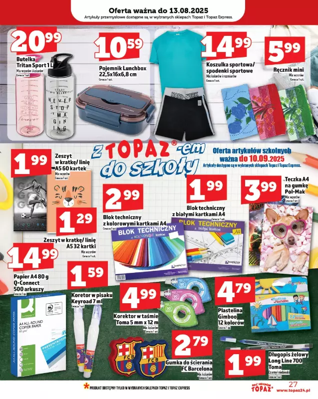 TOPAZ - gazetka promocyjna Gazetka od czwartku 07.08 do środy 13.08 - strona 27