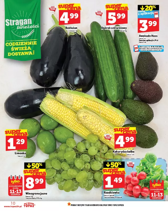 TOPAZ - gazetka promocyjna Gazetka od czwartku 07.08 do środy 13.08 - strona 10