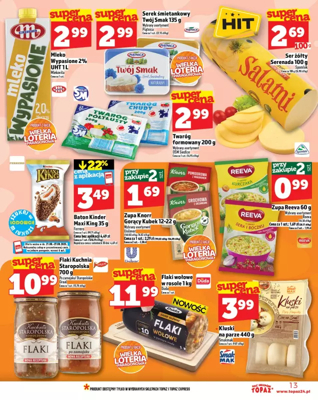 TOPAZ - gazetka promocyjna Gazetka od czwartku 21.08 do środy 27.08 - strona 13