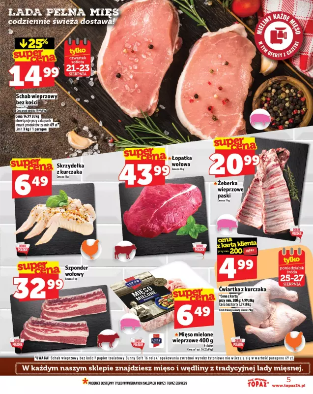 TOPAZ - gazetka promocyjna Gazetka od czwartku 21.08 do środy 27.08 - strona 5