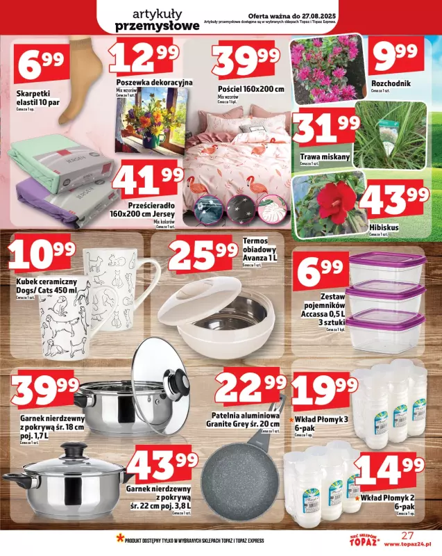 TOPAZ - gazetka promocyjna Gazetka od czwartku 21.08 do środy 27.08 - strona 27