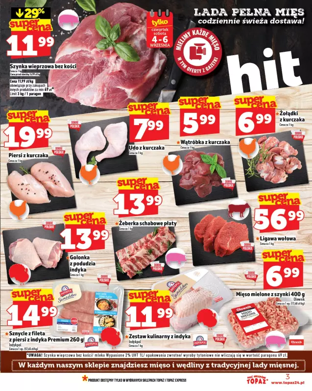 TOPAZ - gazetka promocyjna Gazetka od czwartku 04.09 do środy 10.09 - strona 3