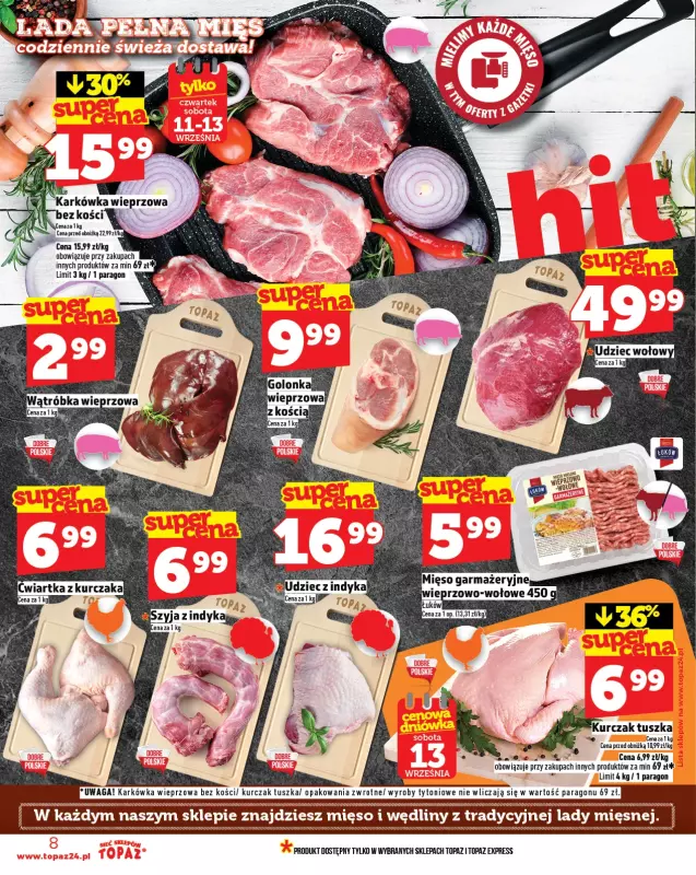 TOPAZ - gazetka promocyjna Gazetka od czwartku 11.09 do środy 17.09 - strona 8
