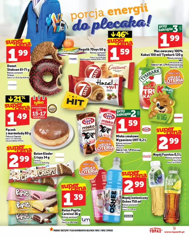 TOPAZ - gazetka promocyjna Gazetka od czwartku 11.09 do środy 17.09 - strona 9