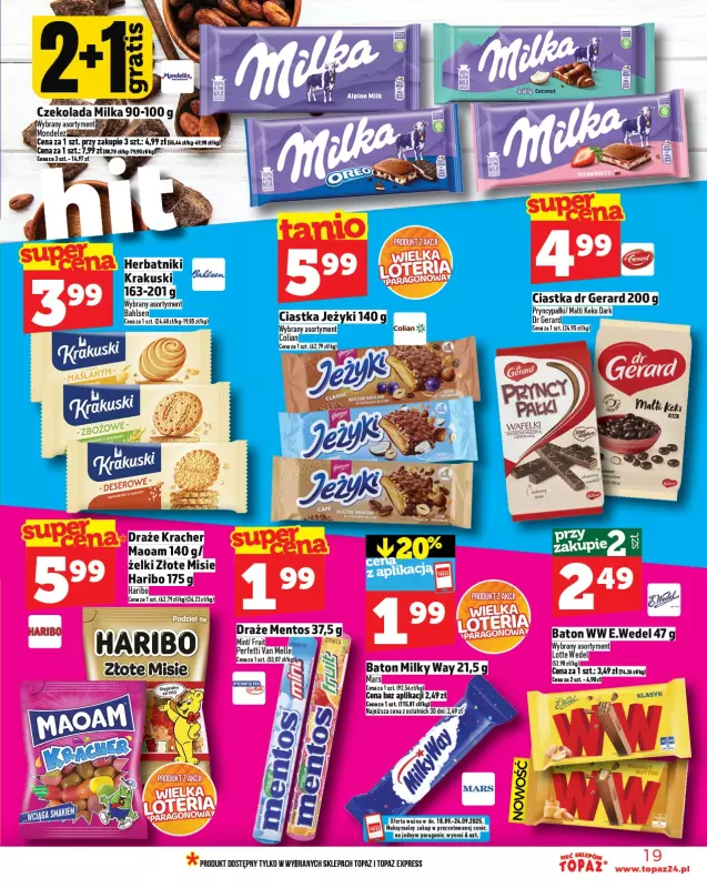 TOPAZ - gazetka promocyjna Gazetka od czwartku 18.09 do środy 24.09 - strona 19