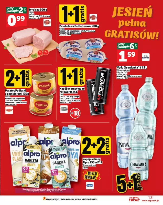 TOPAZ - gazetka promocyjna Gazetka od czwartku 25.09 do środy 01.10 - strona 13