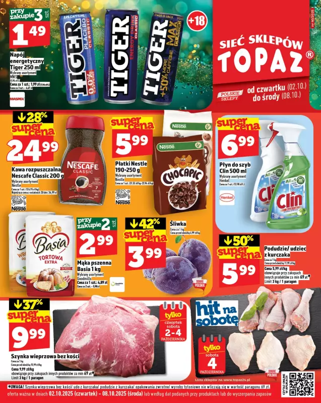 TOPAZ - gazetka promocyjna Gazetka od czwartku 02.10 do środy 08.10