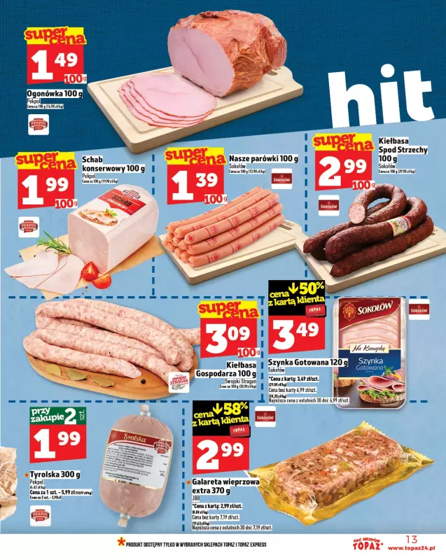 TOPAZ - gazetka promocyjna Gazetka od czwartku 16.10 do środy 22.10 - strona 13