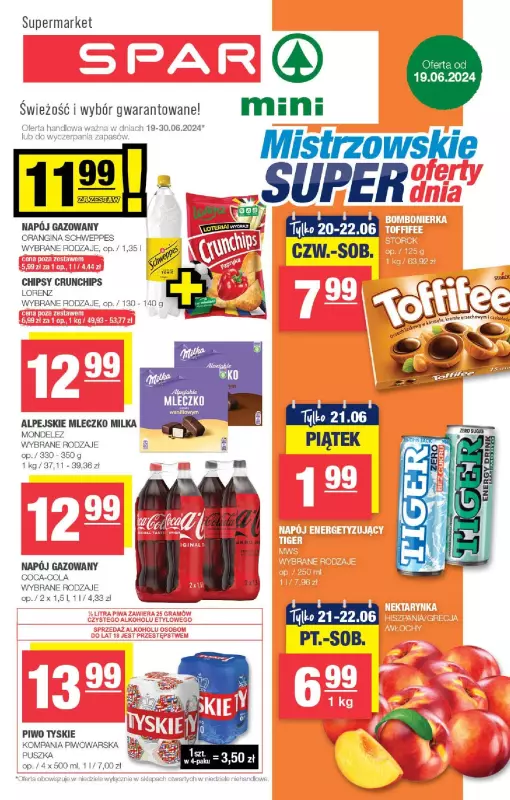 SPAR - gazetka promocyjna Gazetka Spar Mini od środy 19.06 do niedzieli 30.06