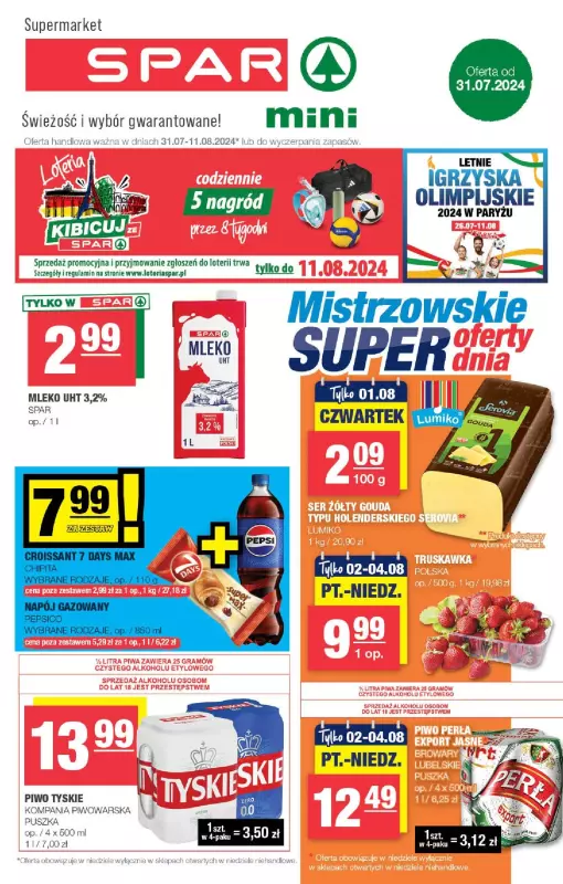 SPAR - gazetka promocyjna Gazetka Spar Mini od środy 31.07 do niedzieli 11.08