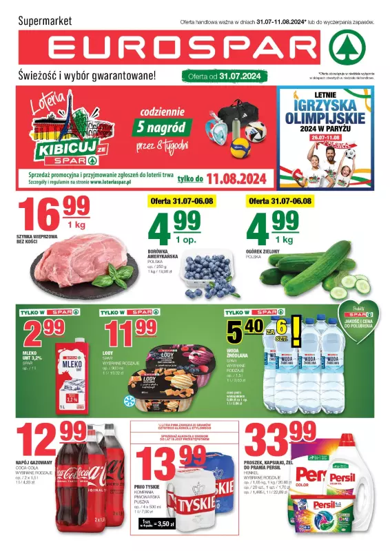 SPAR - gazetka promocyjna Gazetka Eurospar od środy 31.07 do niedzieli 11.08