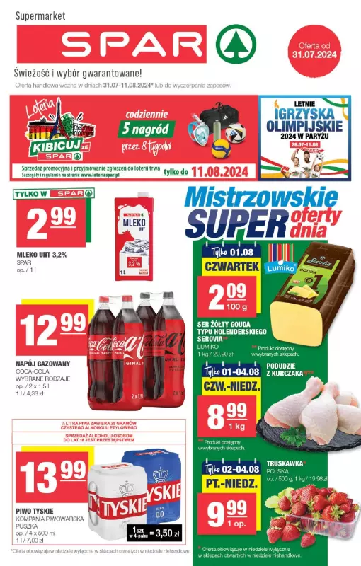 SPAR - gazetka promocyjna Gazetka Spar od środy 31.07 do niedzieli 11.08