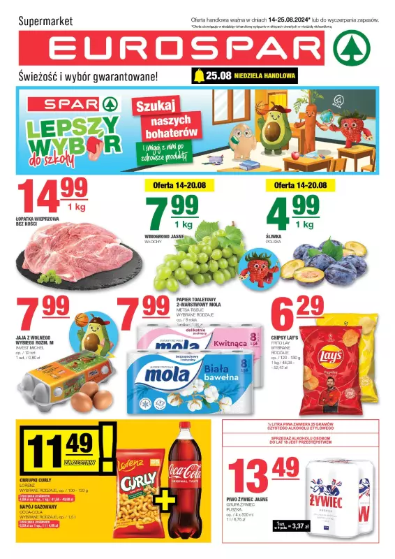 SPAR - gazetka promocyjna Gazetka Eurospar od środy 14.08 do niedzieli 25.08