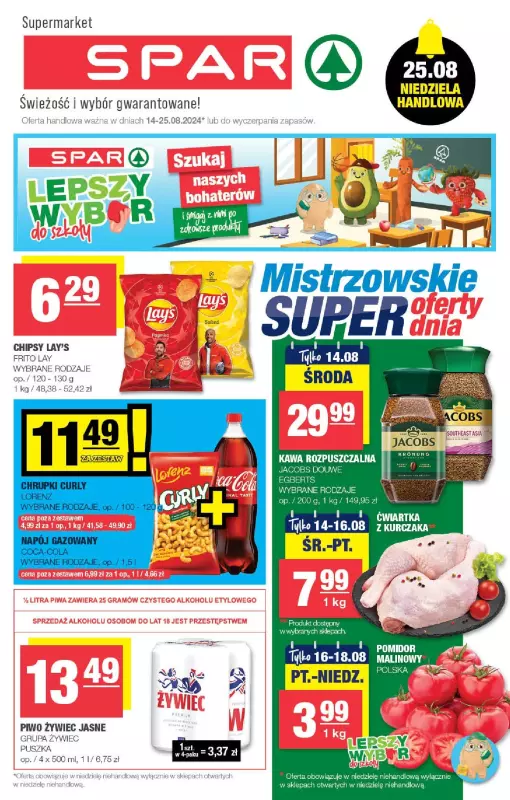 SPAR - gazetka promocyjna Gazetka Spar od środy 14.08 do niedzieli 25.08