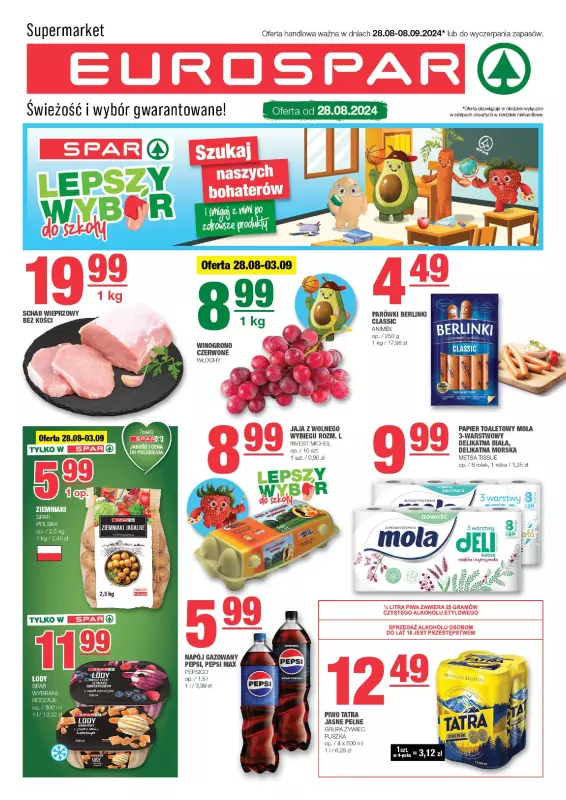 SPAR - gazetka promocyjna Gazetka Eurospar od środy 28.08 do niedzieli 08.09