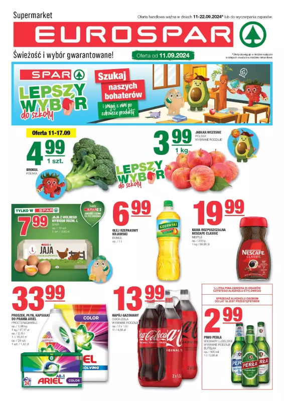 SPAR - gazetka promocyjna Gazetka Eurospar od środy 11.09 do niedzieli 22.09