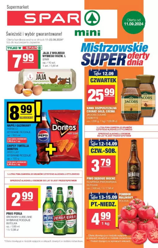 SPAR - gazetka promocyjna Gazetka Spar Mini od środy 11.09 do niedzieli 22.09