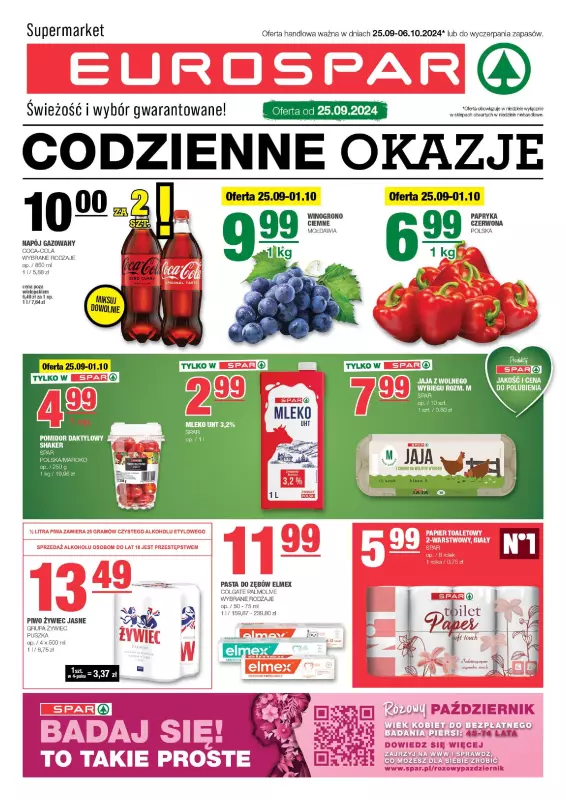 SPAR - gazetka promocyjna Gazetka Eurospar od środy 25.09 do niedzieli 06.10