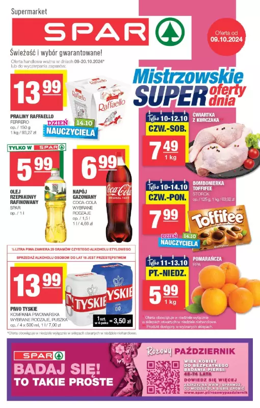 SPAR - gazetka promocyjna Gazetka Spar od środy 09.10 do niedzieli 20.10