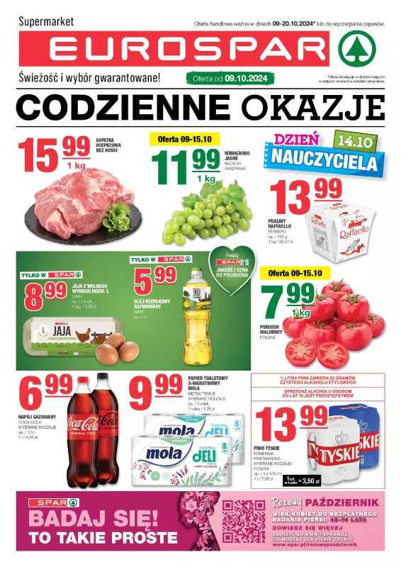 SPAR - gazetka promocyjna Gazetka Eurospar od środy 09.10 do niedzieli 20.10