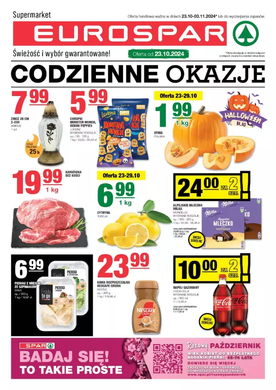 SPAR - gazetka promocyjna Gazetka Eurospar od środy 23.10 do niedzieli 03.11