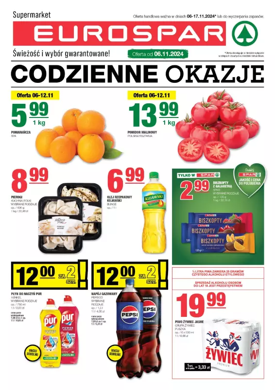 SPAR - gazetka promocyjna Gazetka Eurospar od środy 06.11 do niedzieli 17.11