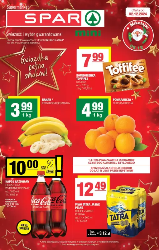 SPAR - gazetka promocyjna Gazetka Spar Mini od poniedziałku 02.12 do niedzieli 08.12