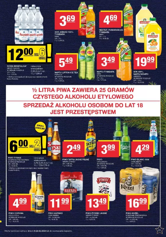 SPAR - gazetka promocyjna Gazetka Eurospar od poniedziałku 09.12 do wtorku 24.12 - strona 21