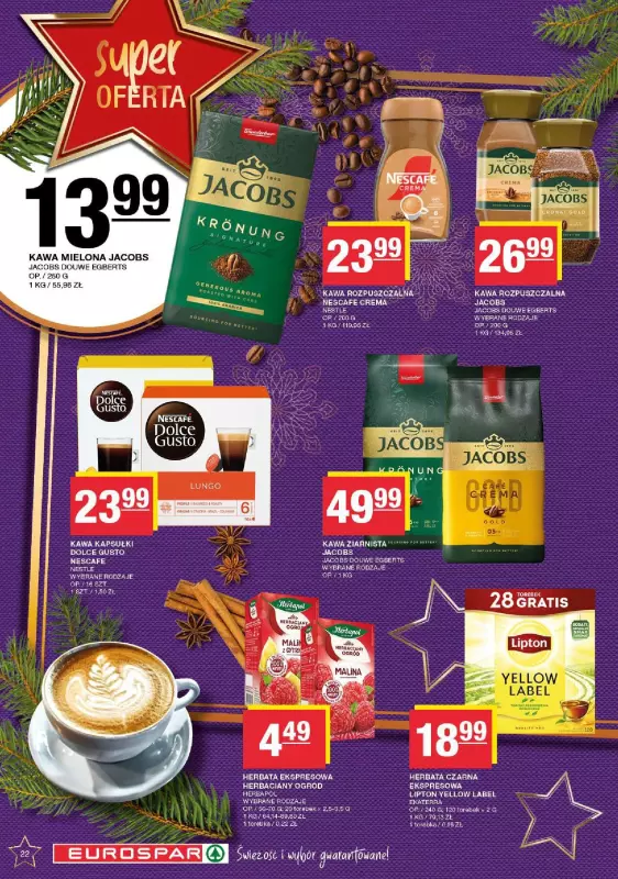 SPAR - gazetka promocyjna Gazetka Eurospar od poniedziałku 09.12 do wtorku 24.12 - strona 22