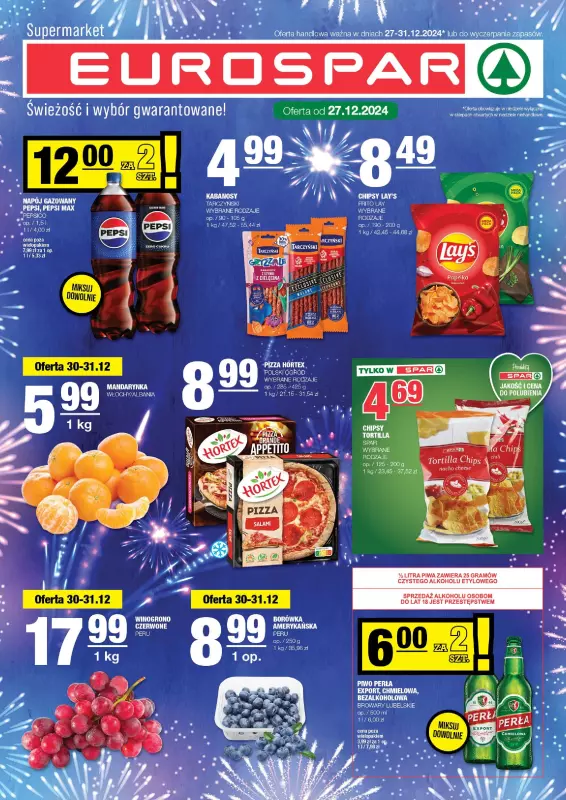 SPAR - gazetka promocyjna Gazetka Eurospar od piątku 27.12 do wtorku 31.12