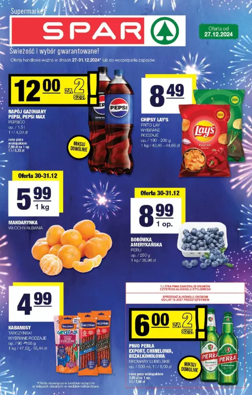 SPAR - gazetka promocyjna Gazetka Spar od piątku 27.12 do wtorku 31.12