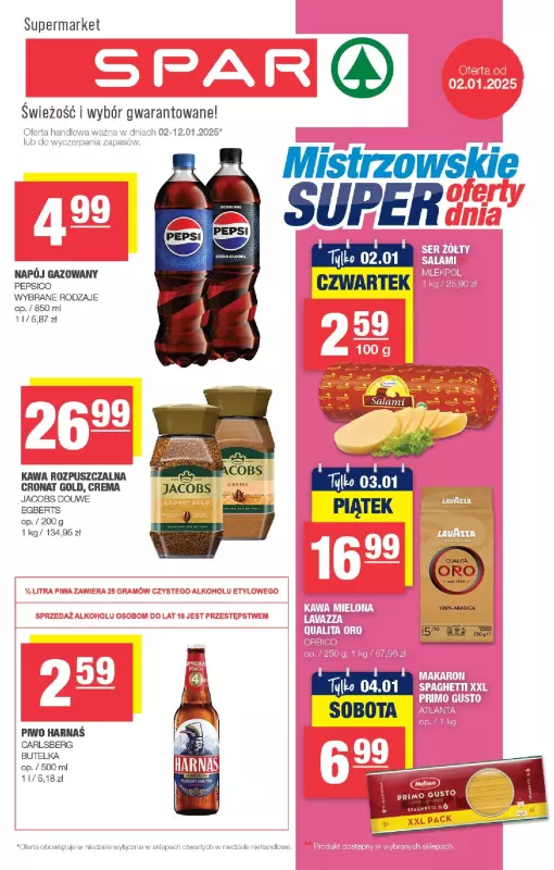 SPAR - gazetka promocyjna Gazetka Spar od czwartku 02.01 do niedzieli 12.01