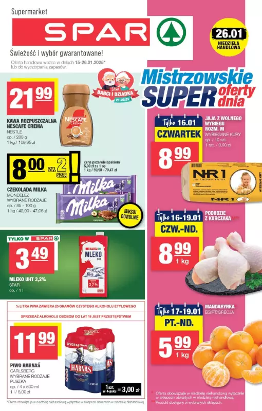 SPAR - gazetka promocyjna Gazetka Spar od środy 15.01 do niedzieli 26.01