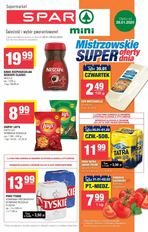 SPAR - gazetka promocyjna Gazetka Spar Mini od środy 29.01 do niedzieli 09.02