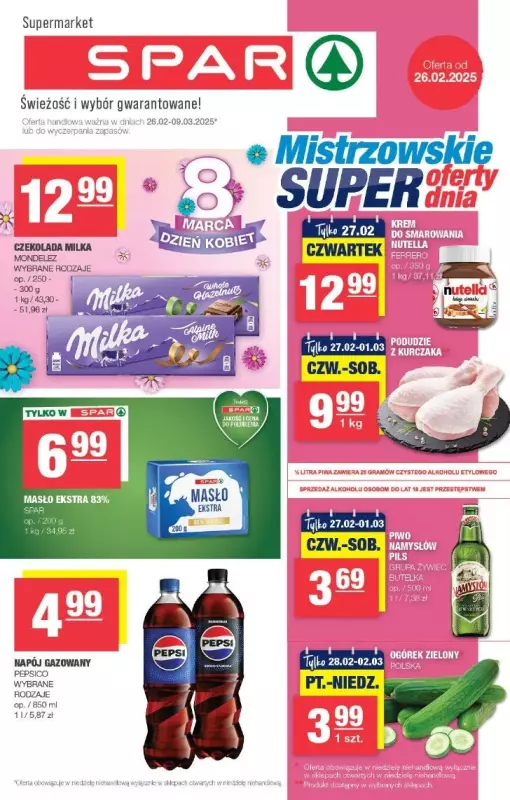 SPAR - gazetka promocyjna Gazetka Spar od środy 26.02 do niedzieli 09.03