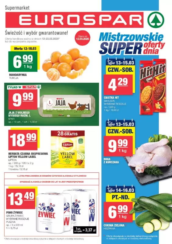 SPAR - gazetka promocyjna Gazetka Eurospar od środy 12.03 do niedzieli 23.03