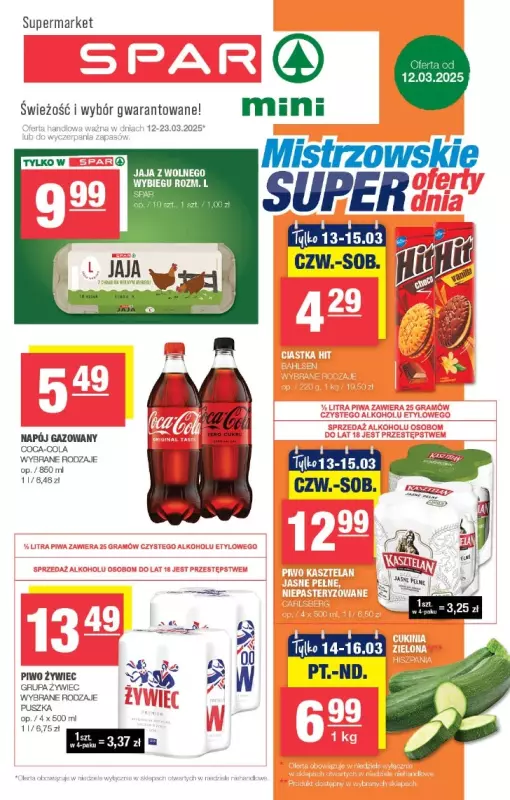 SPAR - gazetka promocyjna Gazetka Spar Mini od środy 12.03 do niedzieli 23.03