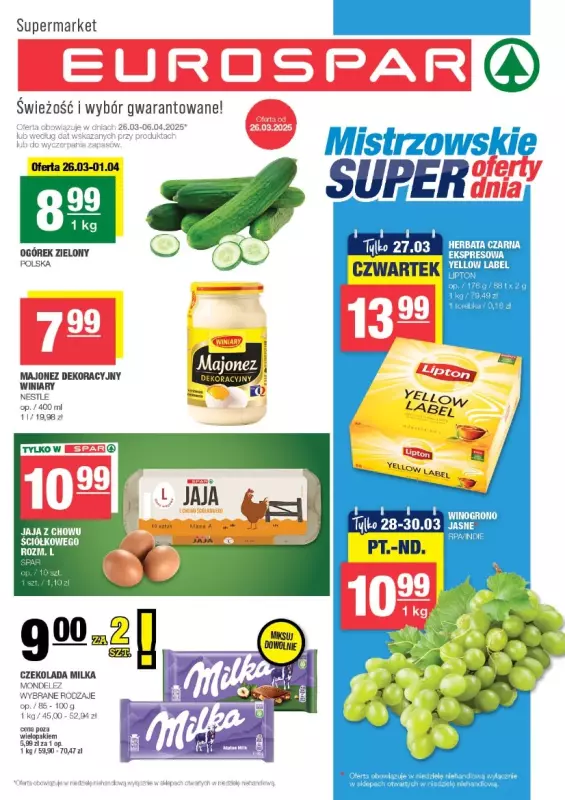 SPAR - gazetka promocyjna Gazetka Eurospar od środy 26.03 do niedzieli 06.04