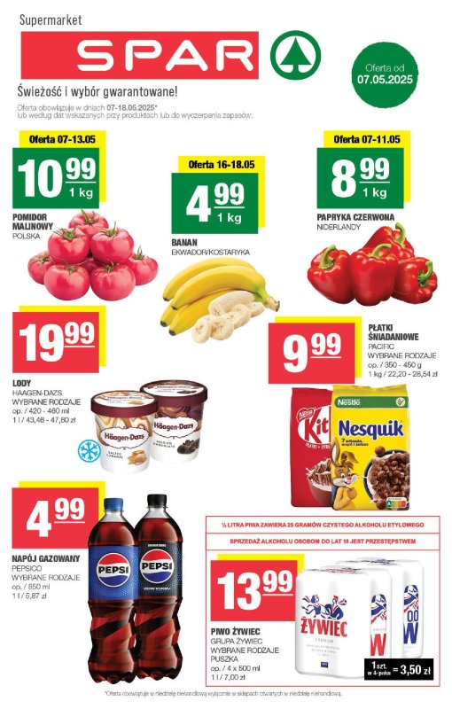 SPAR - gazetka promocyjna Gazetka od środy 07.05 do niedzieli 18.05