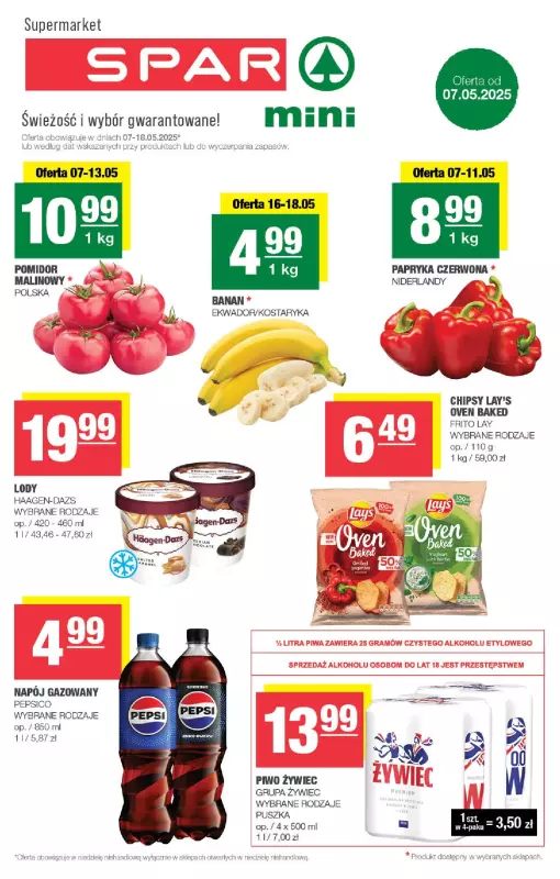 SPAR - gazetka promocyjna Gazetka Spar Mini od środy 07.05 do niedzieli 18.05