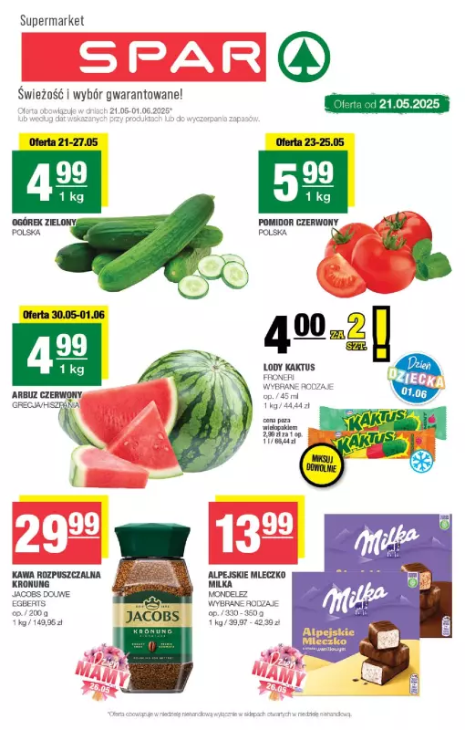 SPAR - gazetka promocyjna Gazetka Spar od środy 21.05 do niedzieli 01.06