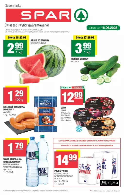 SPAR - gazetka promocyjna Gazetka Spar od środy 18.06 do niedzieli 29.06