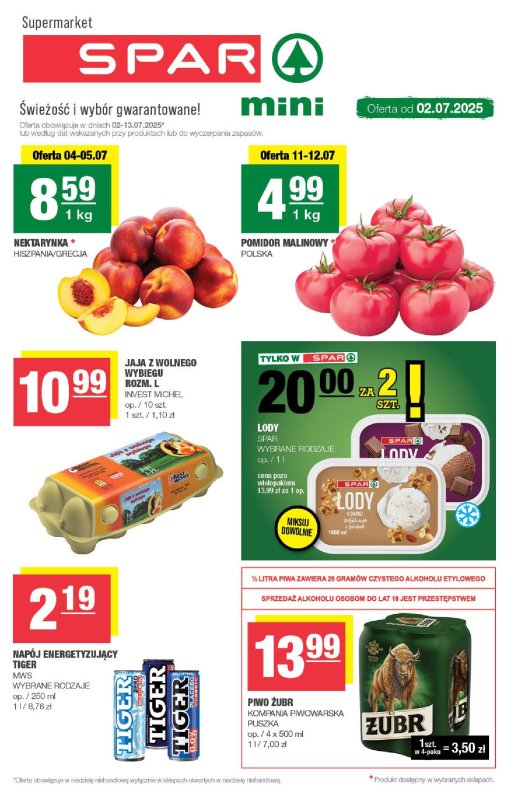 SPAR - gazetka promocyjna Gazetka Minimarket od środy 02.07 do niedzieli 13.07