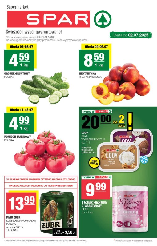 SPAR - gazetka promocyjna Gazetka Spar od środy 02.07 do niedzieli 13.07