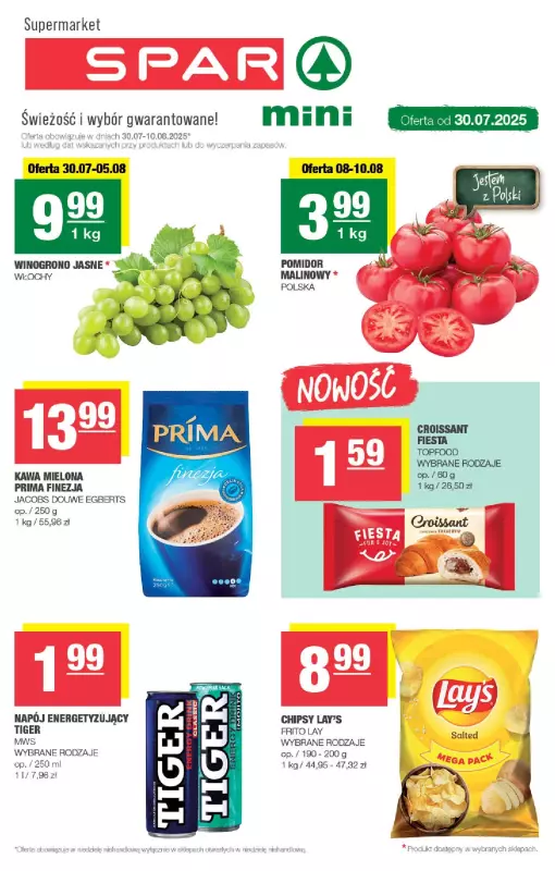 SPAR - gazetka promocyjna Gazetka Spar Mini od środy 30.07 do niedzieli 10.08