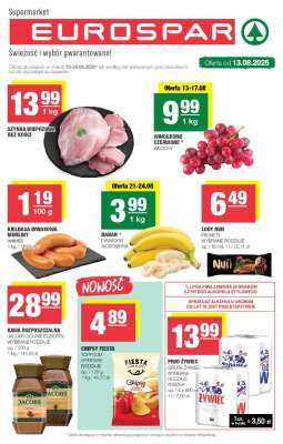 SPAR - gazetka promocyjna Gazetka Eurospar od środy 13.08 do niedzieli 24.08